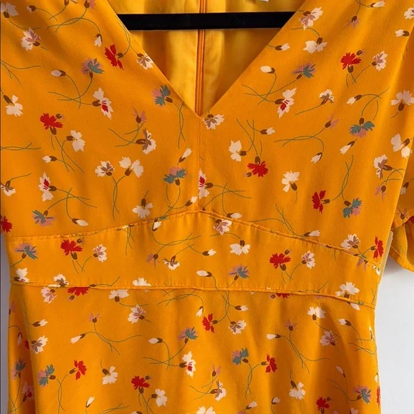 Madewell Floral Yellow Dress Size 2 - Picture 3 of 5
